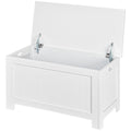 Large Storage Box Storage Trunk Cabinet Container with Lid and 2 Safety Hinges, White