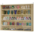 5-storey Display Cabinet, Shot Glass Display Case, Glass Curio Cabinet with 2 Glass Doors and 4 Adjustable Shelves, Oak