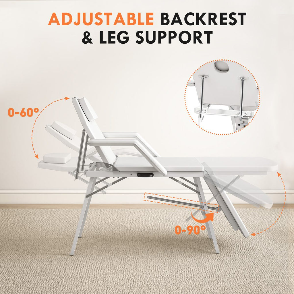 Portable Massage Table, Foldable Massage Bed, White