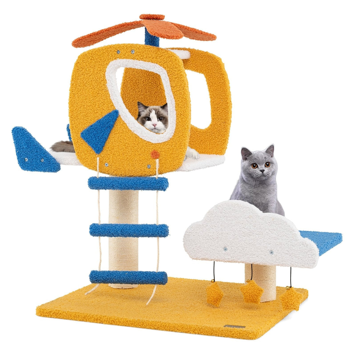 30 Inch Helicopter Cat Tree with a Cloud Platform and a Rung Ladder