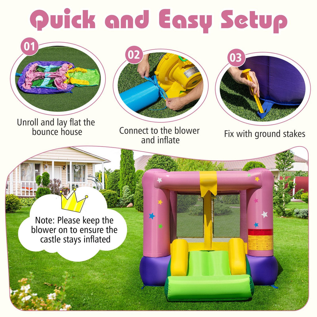 Inflatable Bounce House with 480W Blower and Carrying Bag for Party