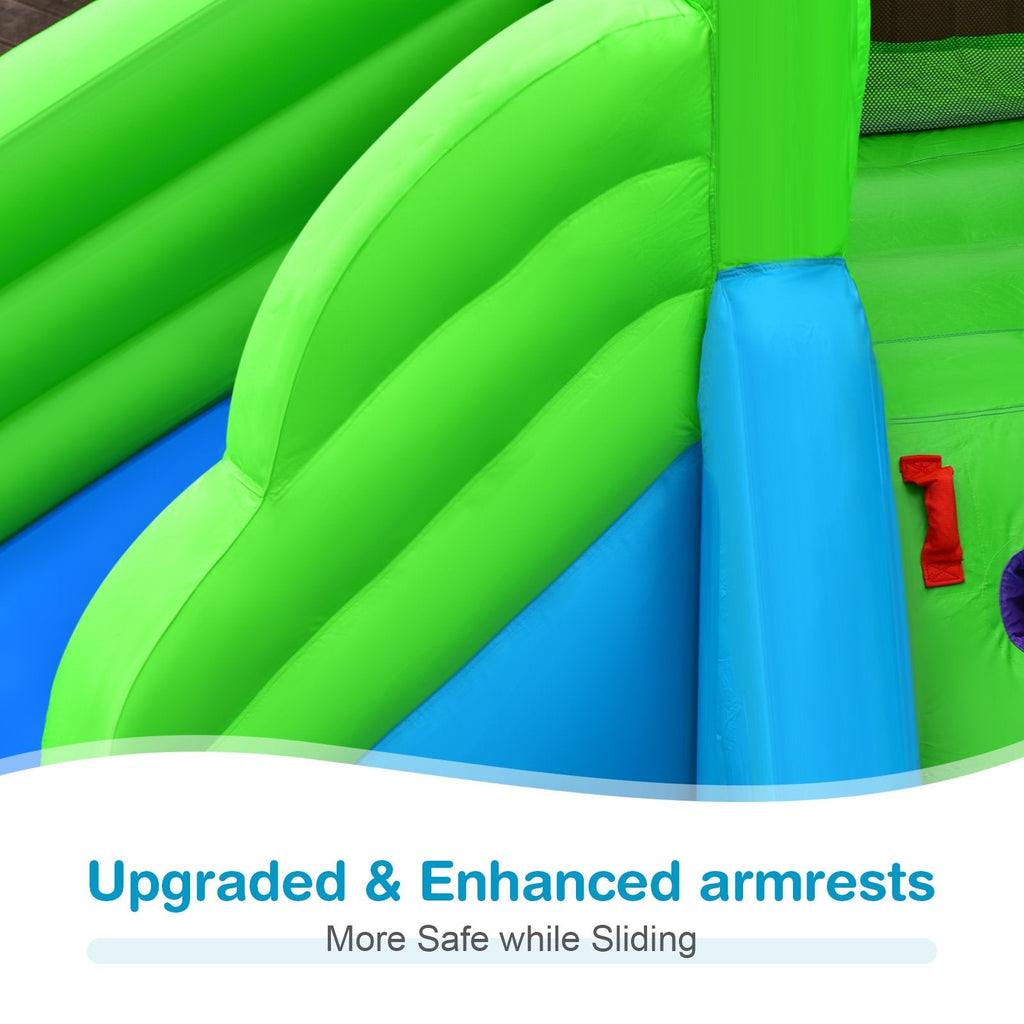 Crocodile Style Inflatable Water Slide Castle with Upgraded Armrests and 750W Blower