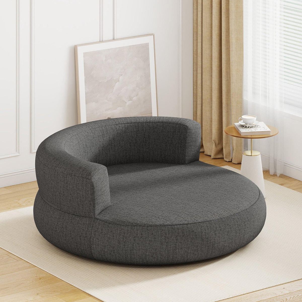Inflatable Lounger Air Sofa with Detachable Cover-Gray