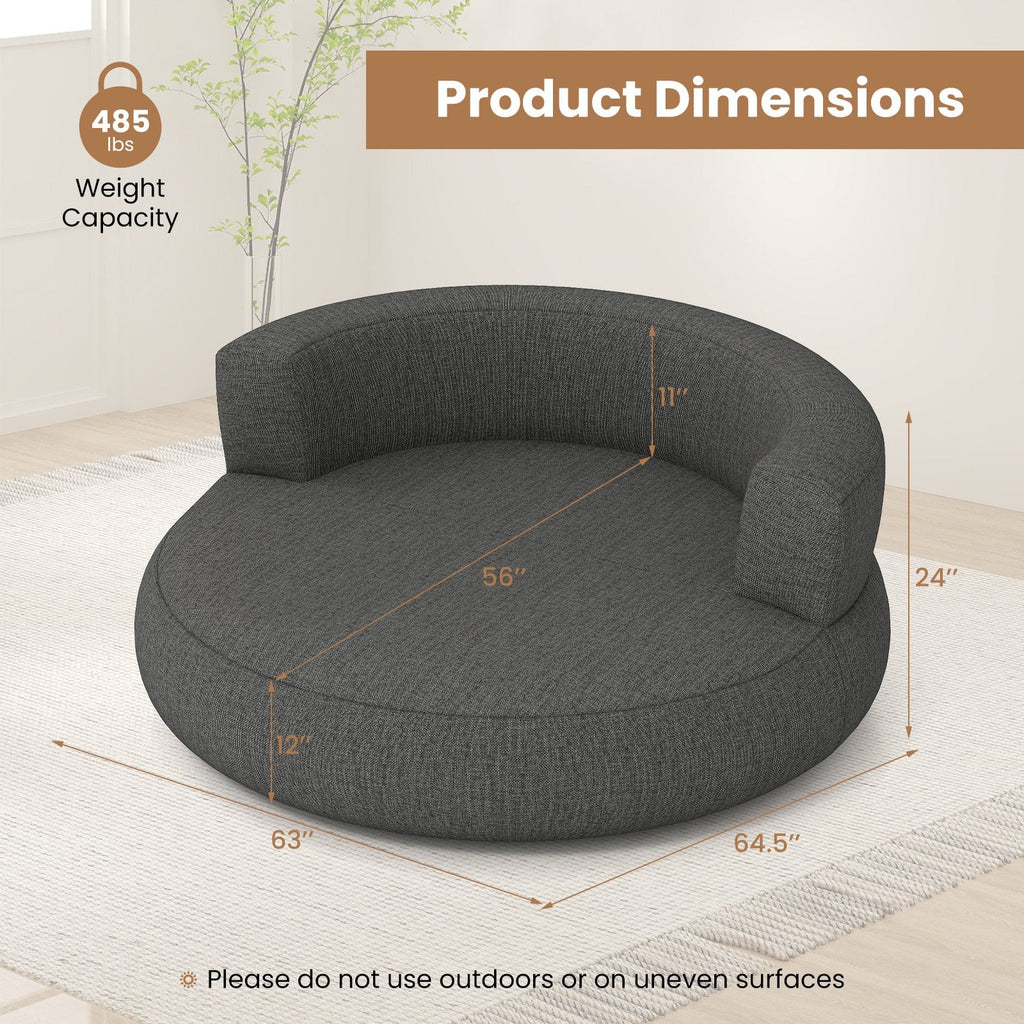 Inflatable Lounger Air Sofa with Detachable Cover-Gray