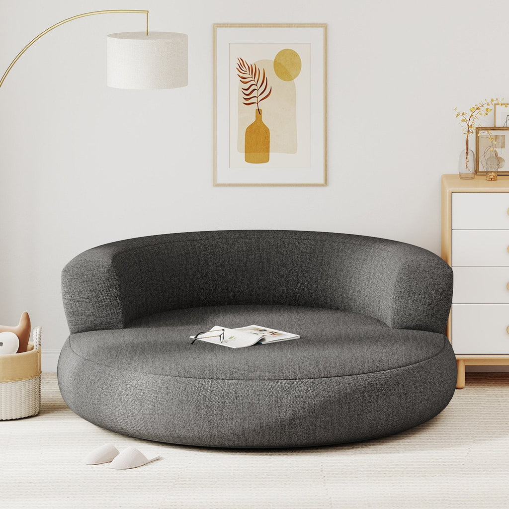 Inflatable Lounger Air Sofa with Detachable Cover-Gray