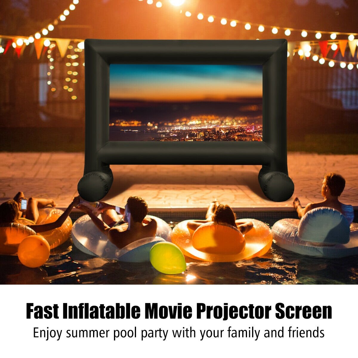 Inflatable Outdoor Movie Projector Screen with Blower-14 ft