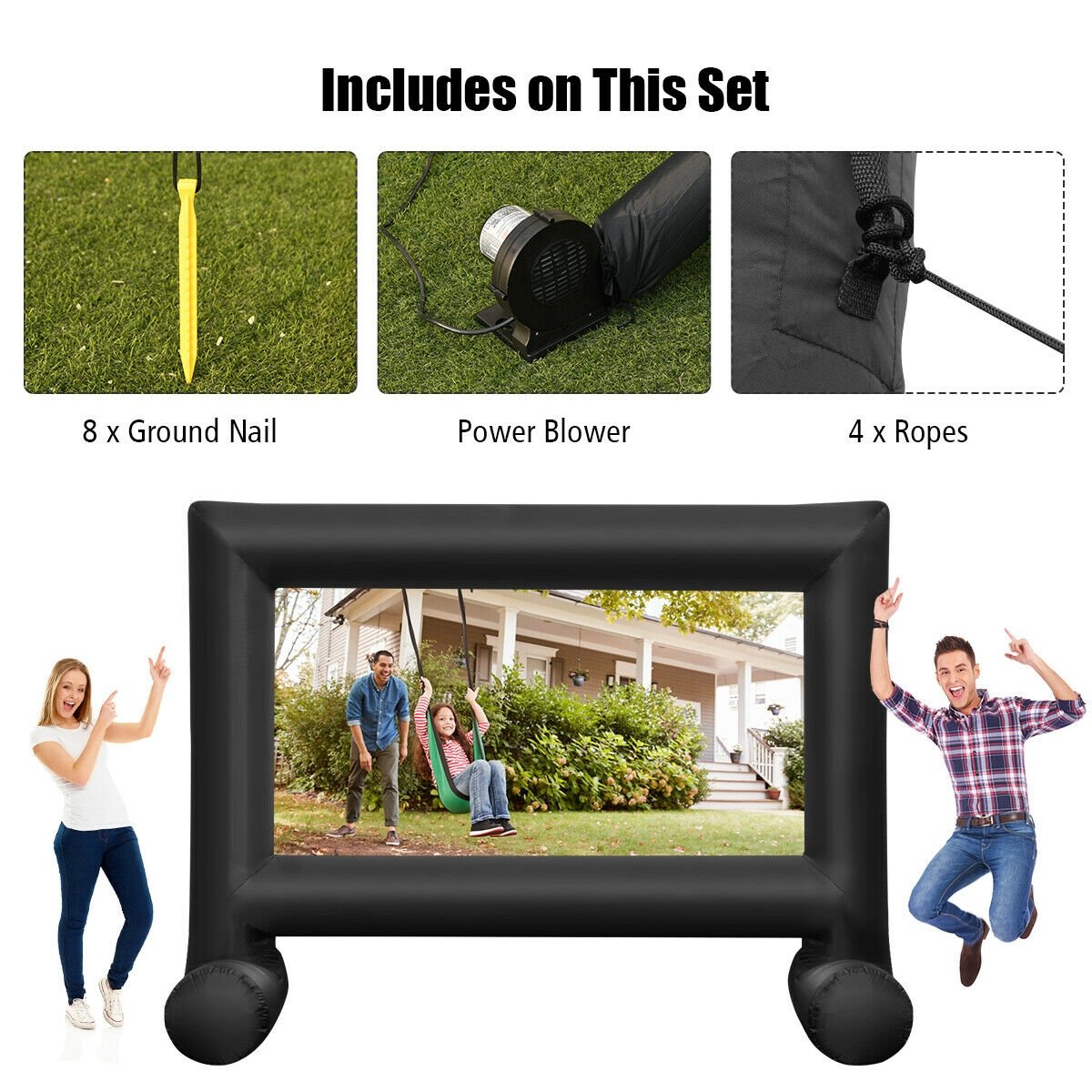 Inflatable Outdoor Movie Projector Screen with Blower-14 ft