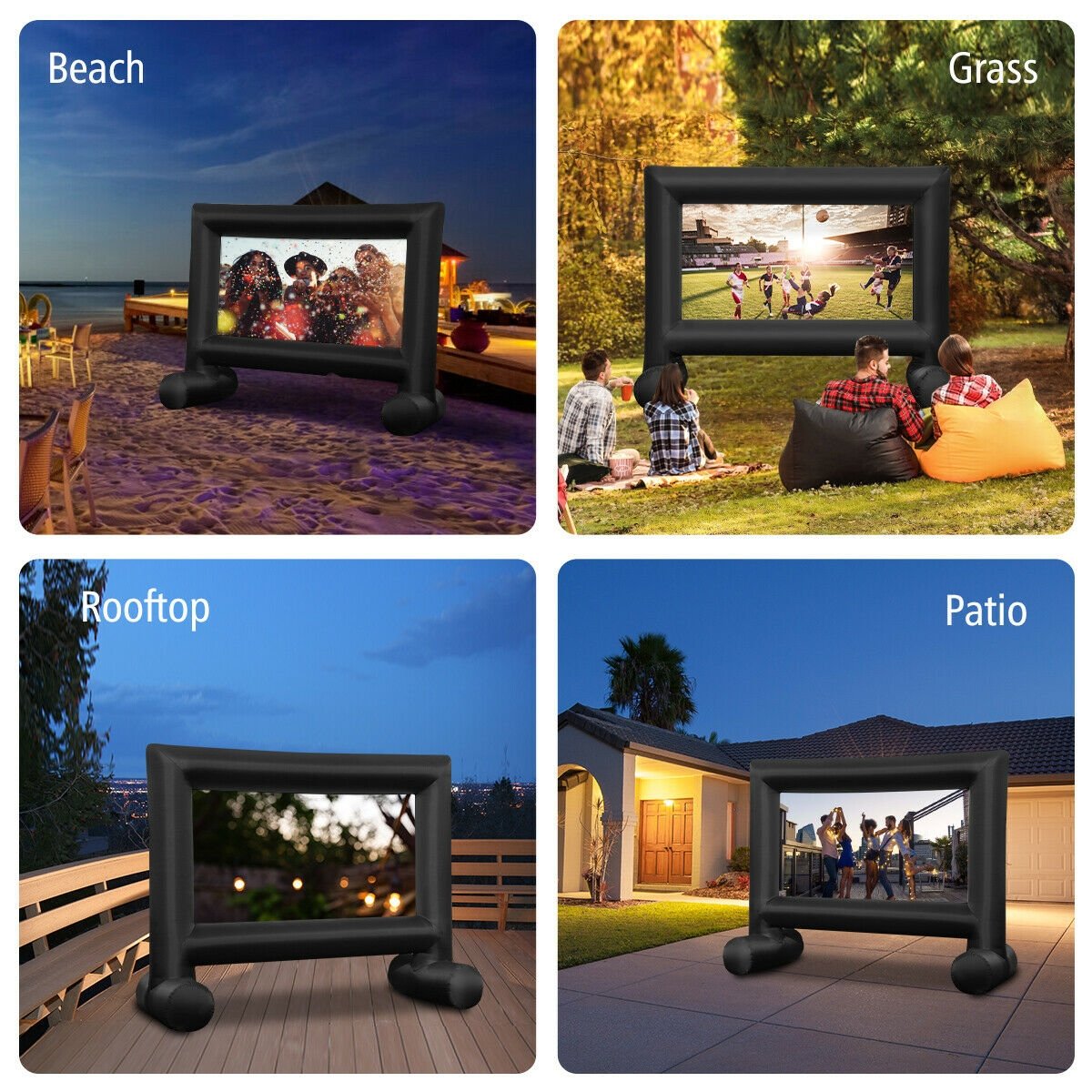 Inflatable Outdoor Movie Projector Screen with Blower-14 ft