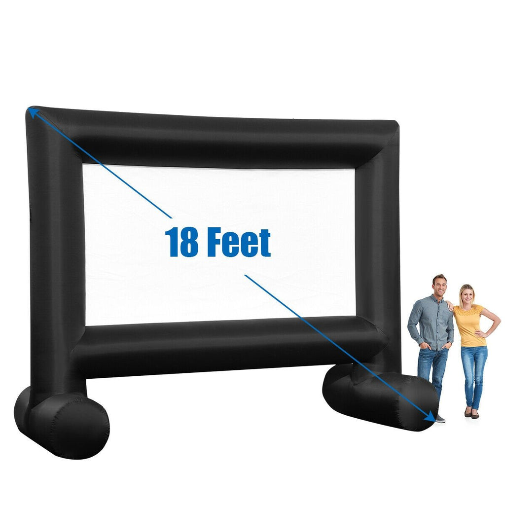 Inflatable Outdoor Movie Projector Screen with Blower and Carrying Bag-18 ft
