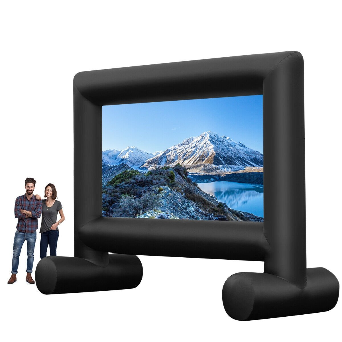 Inflatable Outdoor Movie Projector Screen with Blower and Carrying Bag-18 ft
