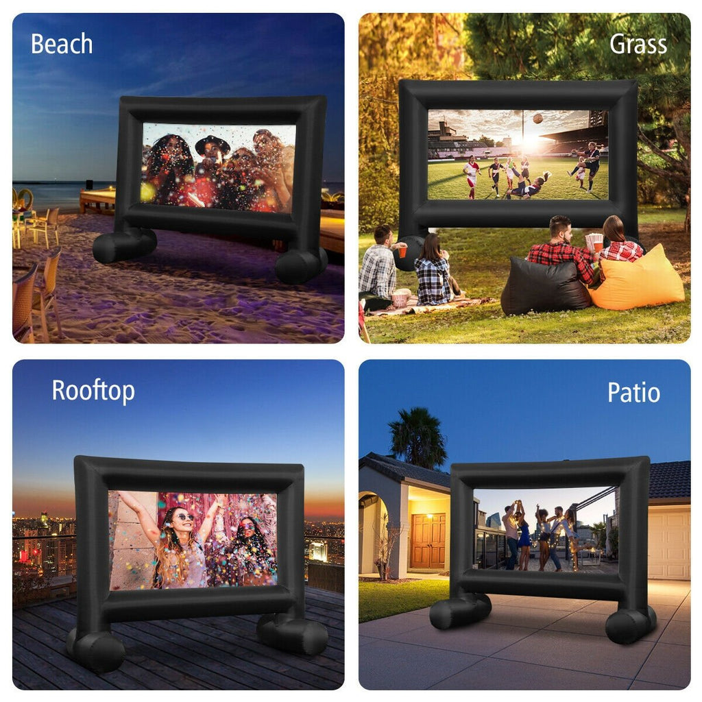 Inflatable Outdoor Movie Projector Screen with Blower and Carrying Bag-18 ft