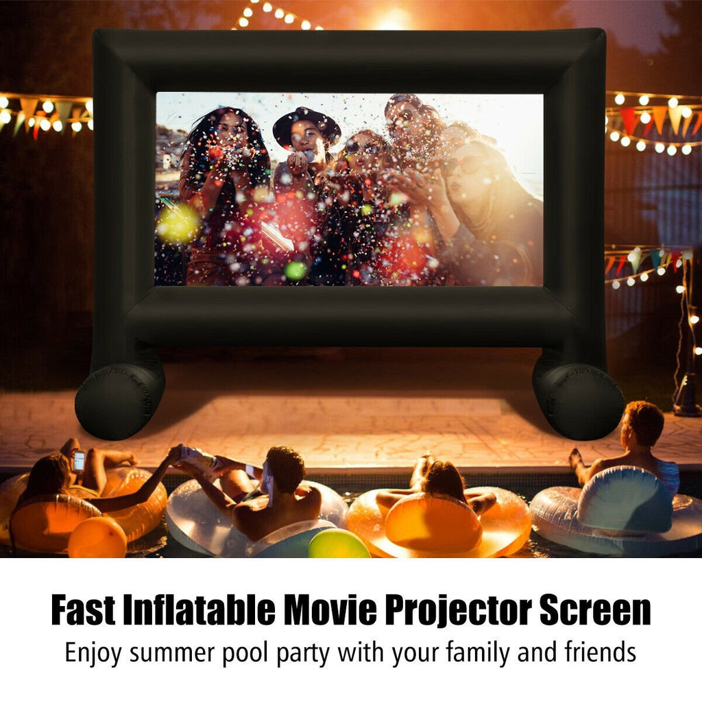 Inflatable Outdoor Movie Projector Screen with Blower and Carrying Bag-18 ft