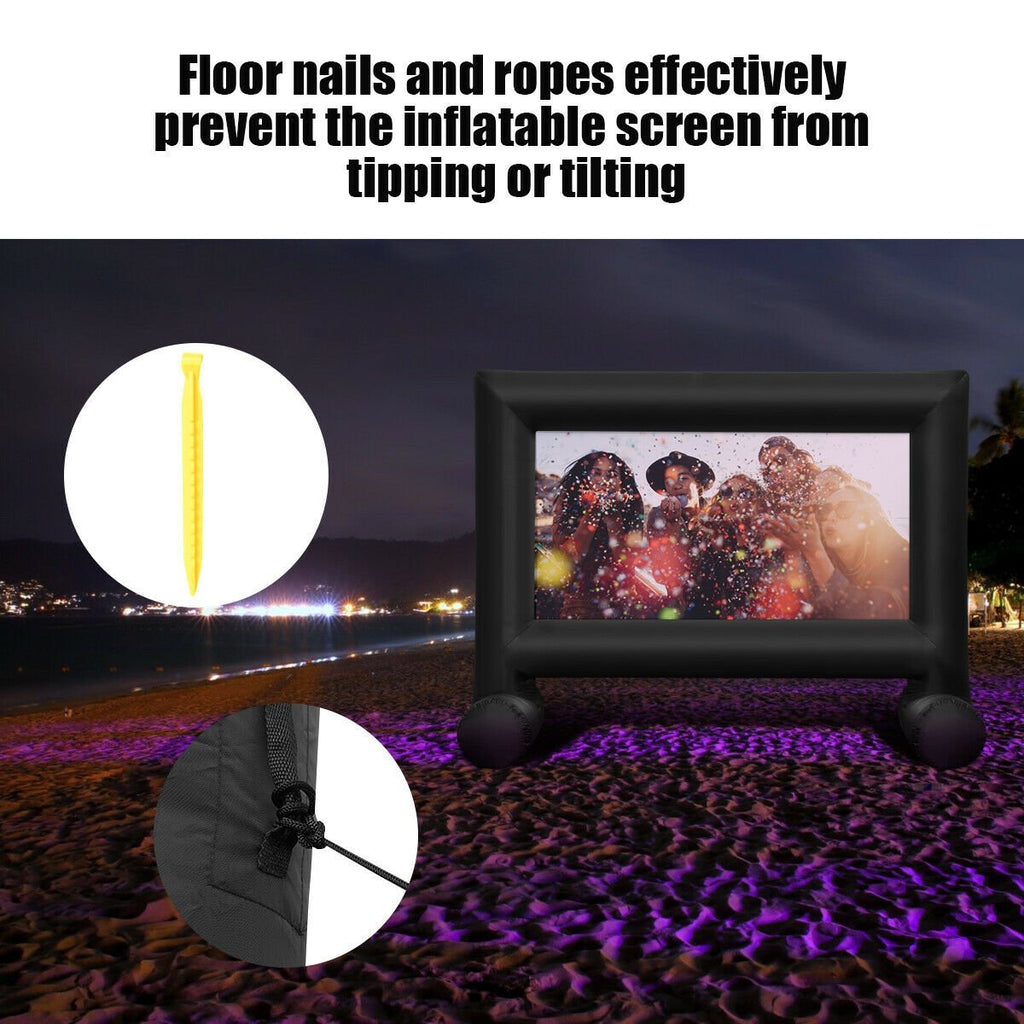 Inflatable Outdoor Movie Projector Screen with Blower and Carrying Bag-18 ft