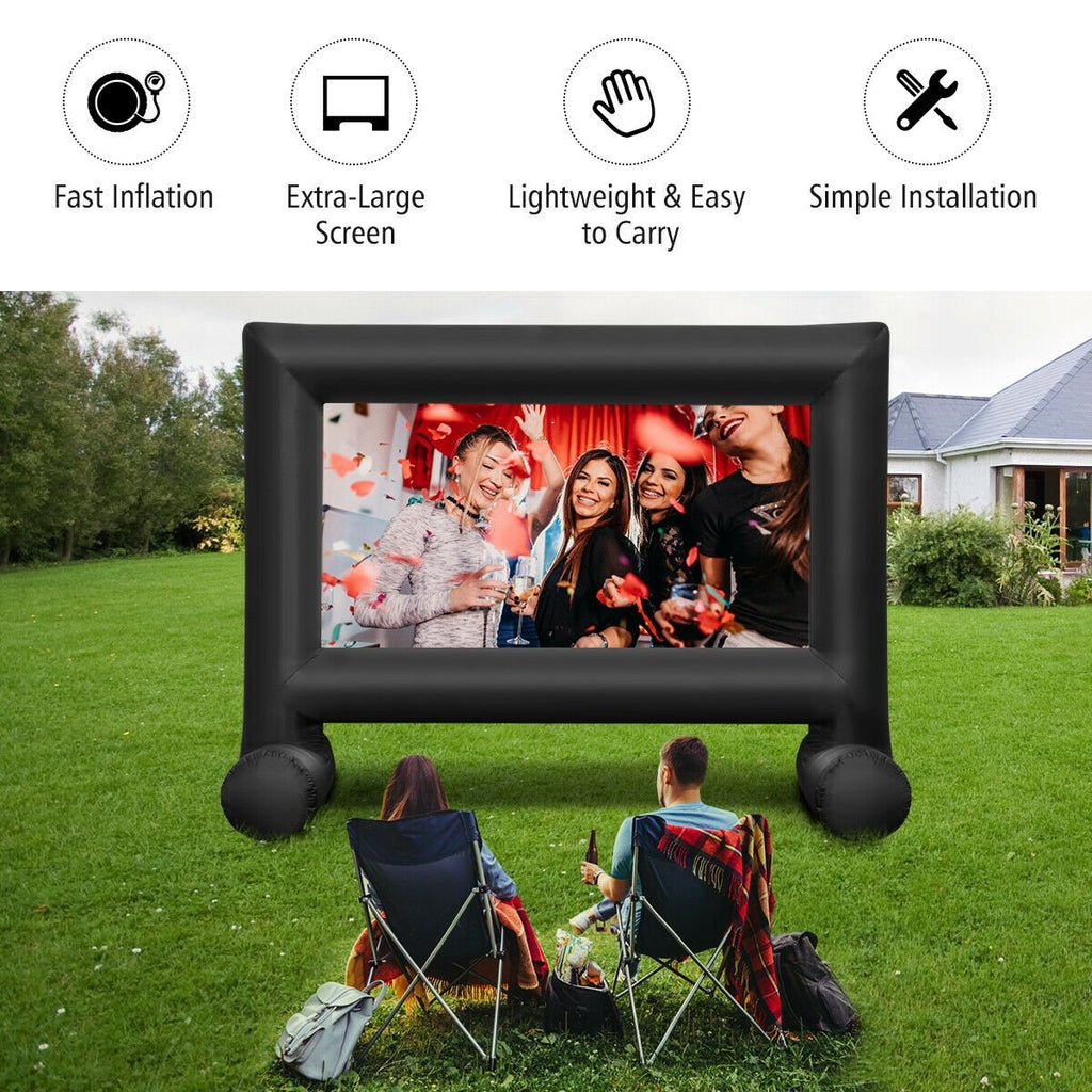 Inflatable Outdoor Movie Projector Screen with Blower and Carrying Bag-18 ft