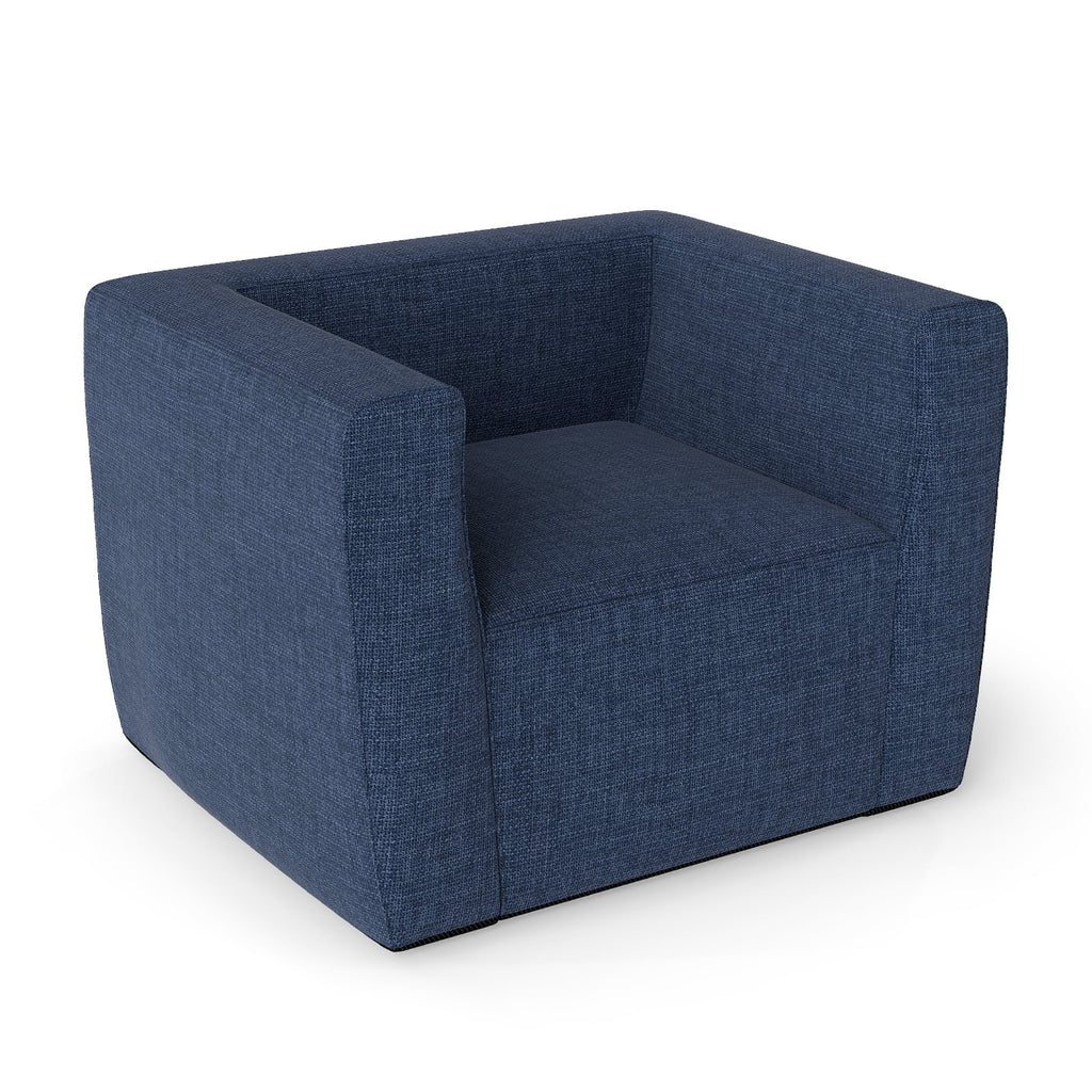Inflatable Sofa with Detachable Cover and Wide Armrests-Blue