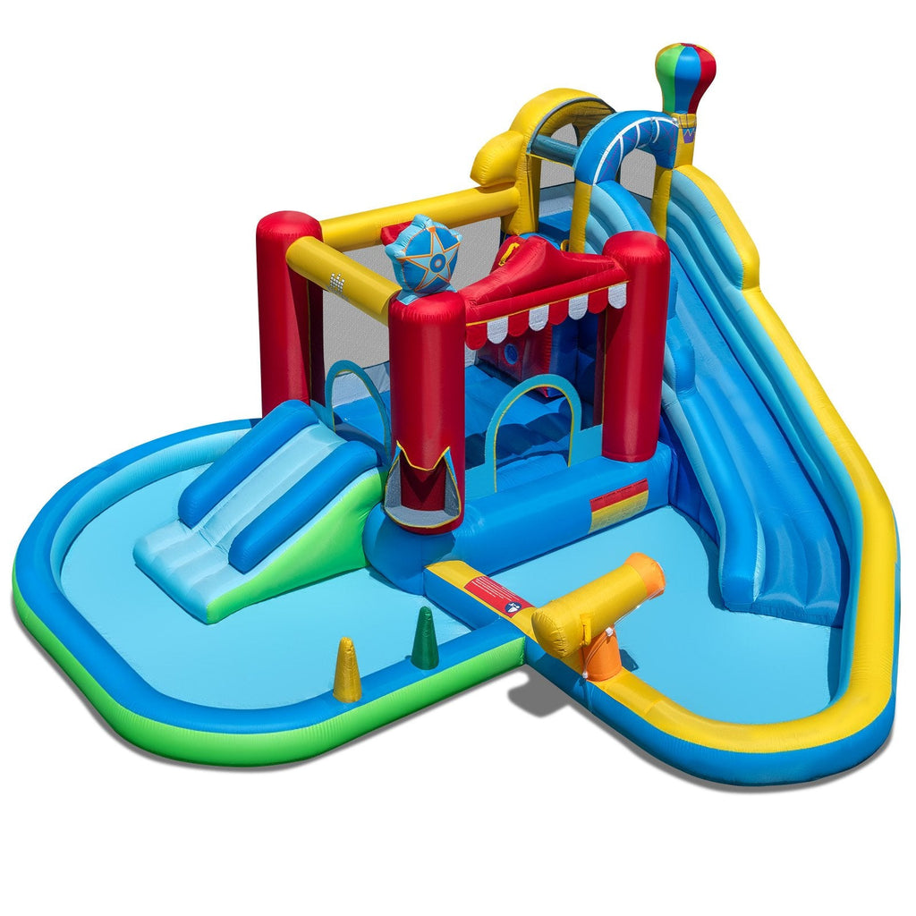 Inflatable Water Park with Splash Pool, Ball Pit and Water Cannon, No Blower