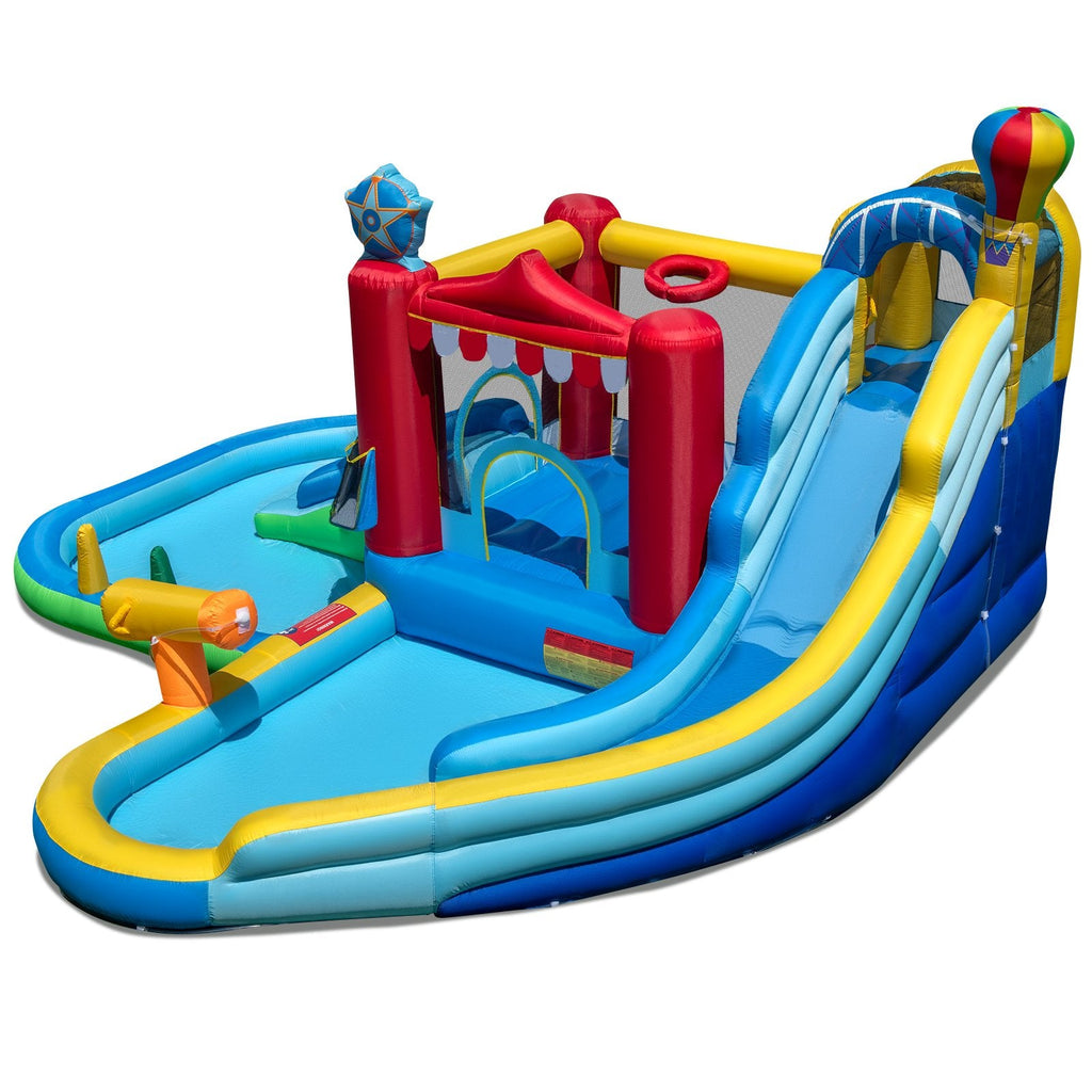 Inflatable Water Park with Splash Pool, Ball Pit and Water Cannon, No Blower