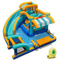 9 in 1 Inflatable Water Park with Climbing Wall, Ring Toss and 735W Blower