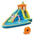 Inflatable Water Park with Climbing Wall, Mounted Squirt Guns and Blower Included