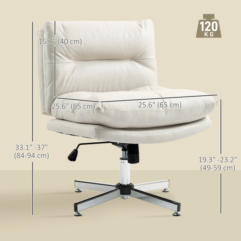 Armless Office Chair, Criss Cross Chair with Adjustable Height & Tilt Function for Home Office, Study, Grey