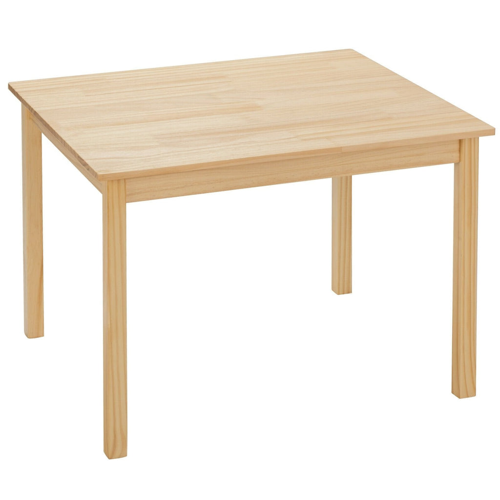 5 Piece Kids Pine Table and 4 Chair Set, Multicolour Chairs, Natural Table