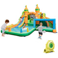Castle Inflatable Water Park with Two Slides, Climbing Wall and 735W Blower