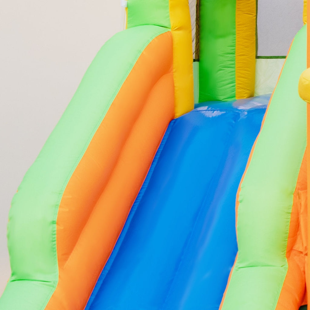 Castle Inflatable Water Park with Two Slides, Climbing Wall and 735W Blower