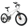 20 Inch Kids Mountain Bike with Shimano 6 Speed and Suspension Fork, White
