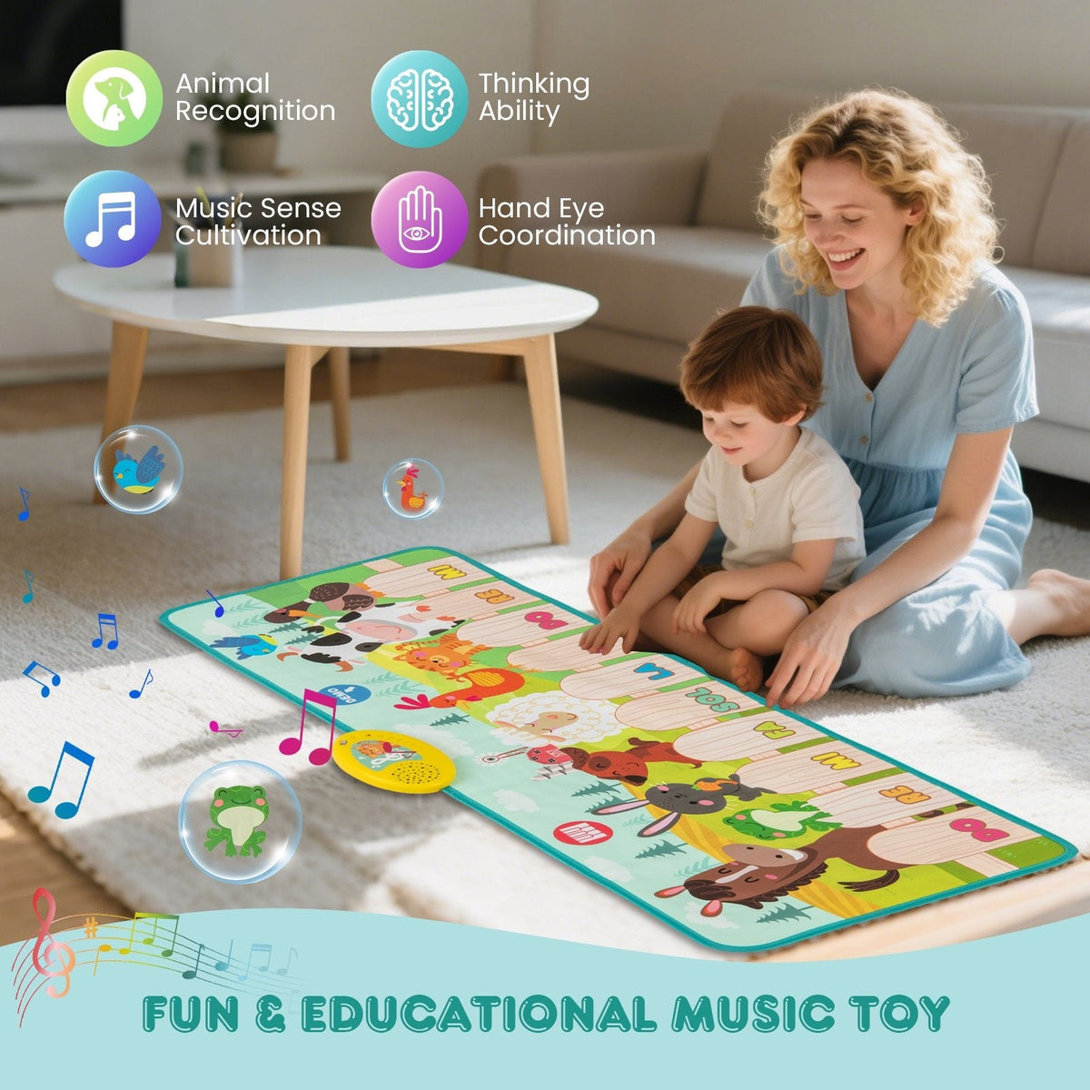 Kids Musical Mat Indoor Outdoor Animal Farm Piano