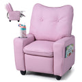Kids Recliner with Cup Holder & Armrests and Adjustable Backrest for Playroom-Pink