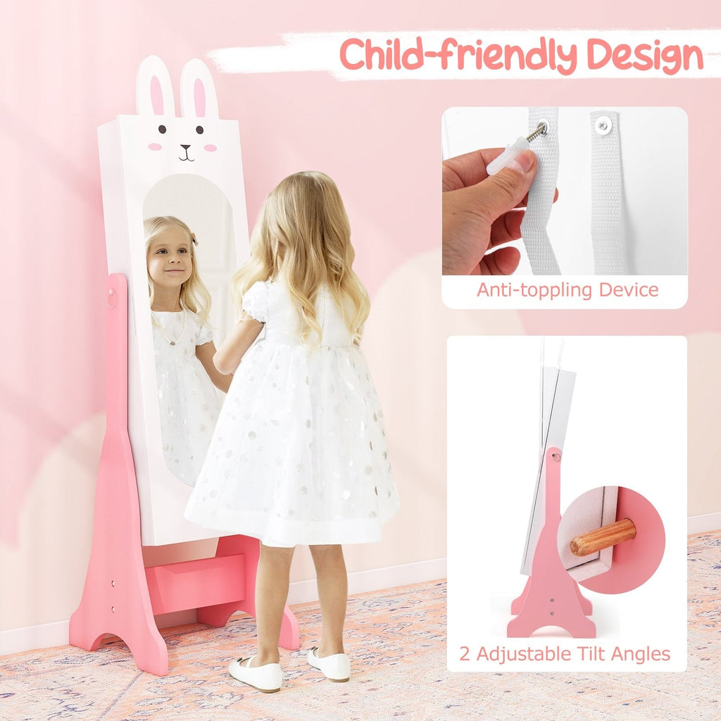 Kids Room Furniture Set with Princess Vanity Table and Chair-White