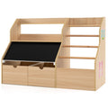 Kids Toy Storage Organizer with Flip-up Blackboard-Natural