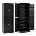 Kitchen Pantry Cabinet 65.5 Inch Freestanding Tall Buffet Cupboard-Black