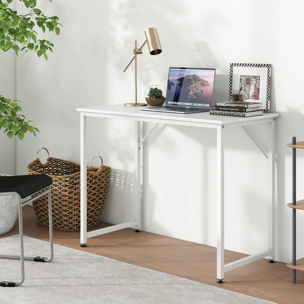 L Shaped Computer Desk and Writing Workstation for Home and Office-White