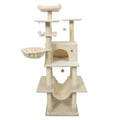 63 Inch Cat Tree with a Window Condo, Turning Basket and a Deep Hammock