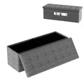 Fabric Folding Storage with Divider Bed End Bench-Dark Gray