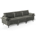 100.5 in 3 Seat Modular Sofa in Charcoal Linen, 30 in Deep, 660 lb Per Seat, Ships in Three Boxes