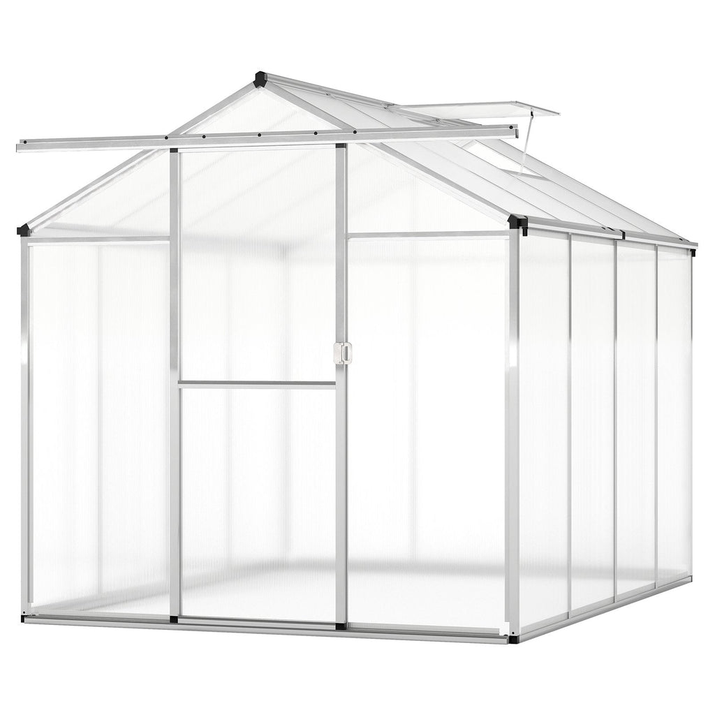 Large Walk-in Green House with Rain Gutters and Polycarbonate Panels-8 FT
