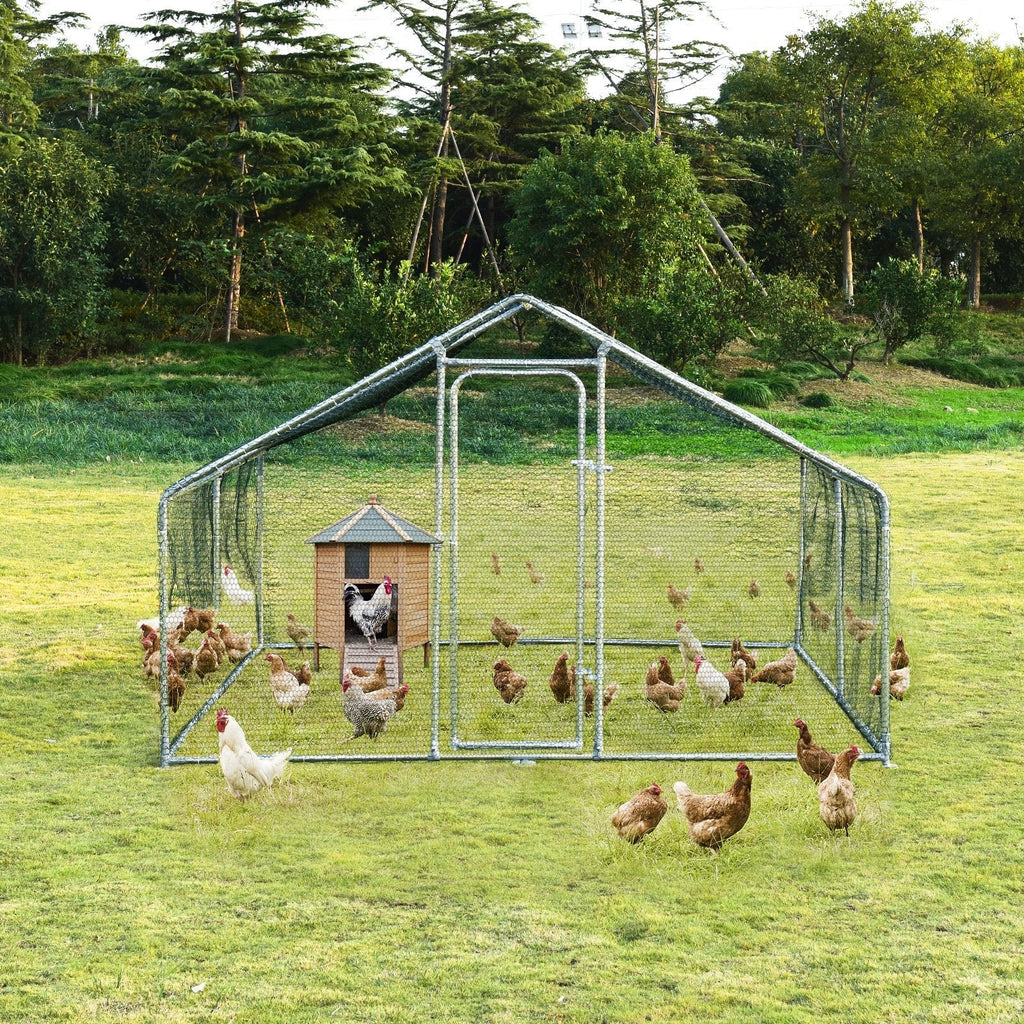Large Walk in Shade Cage Chicken Coop with Roof Cover-M