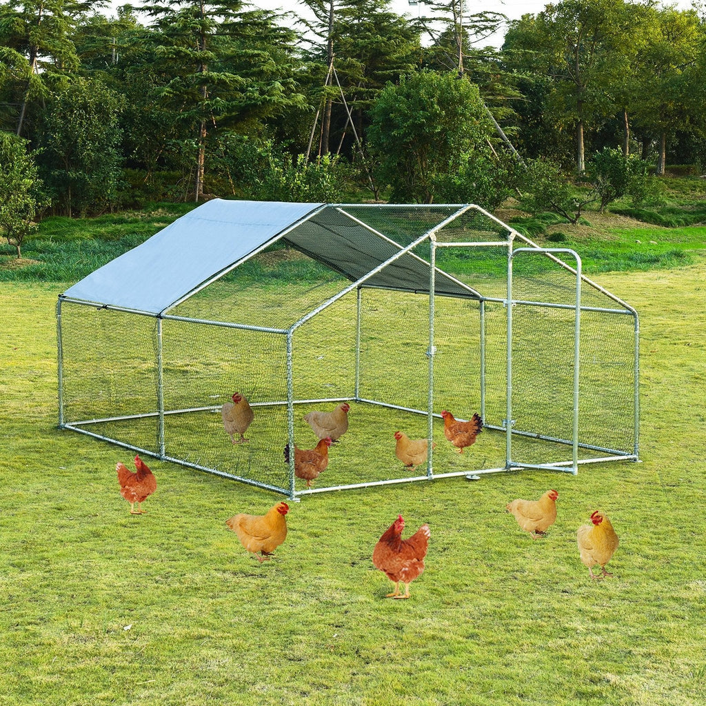 Large Walk in Shade Cage Chicken Coop with Roof Cover-M