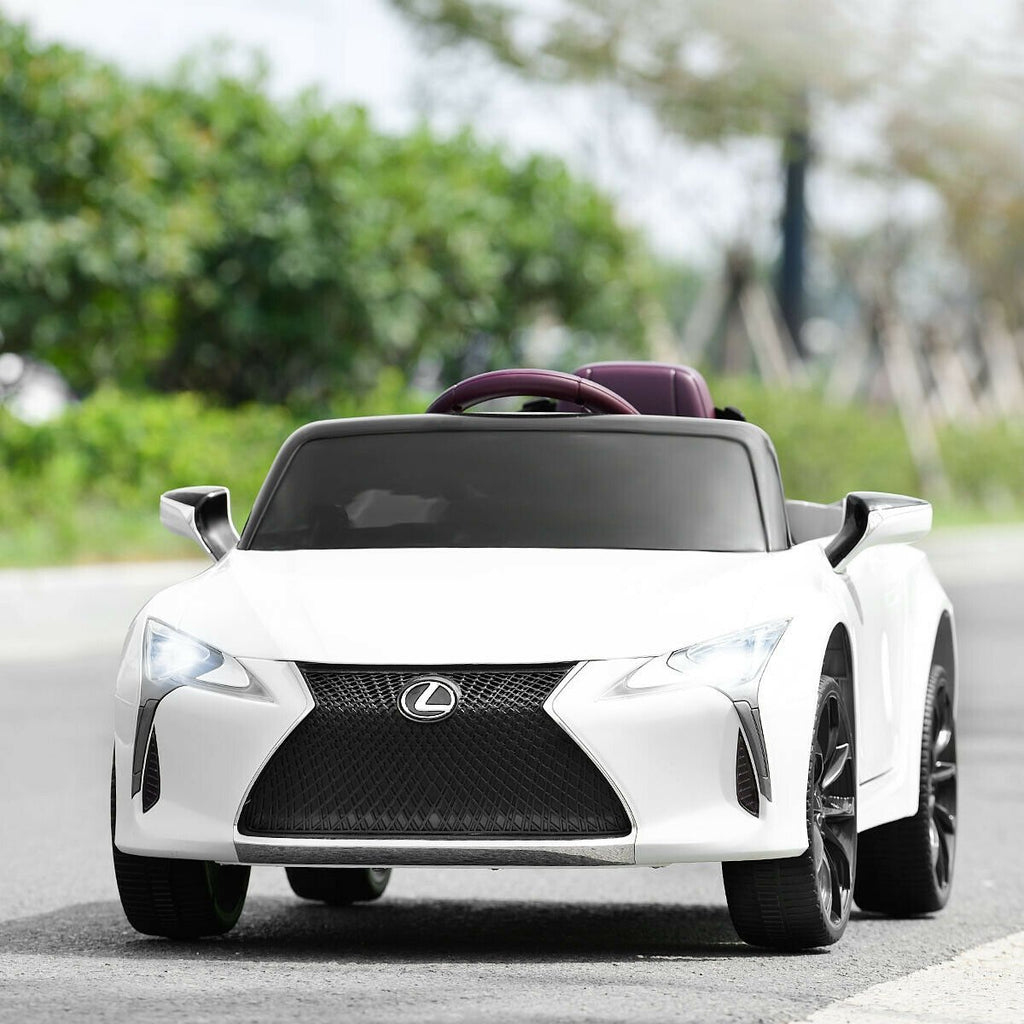 12V Licensed Lexus LC500 Kids Ride On Car with Slow Start and 2.4G Parent Remote, White