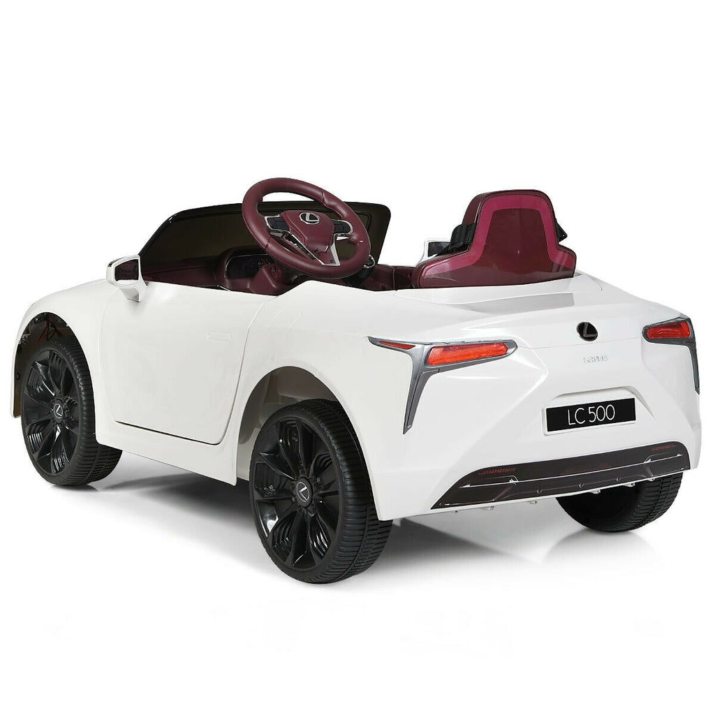 12V Licensed Lexus LC500 Kids Ride On Car with Slow Start and 2.4G Parent Remote, White