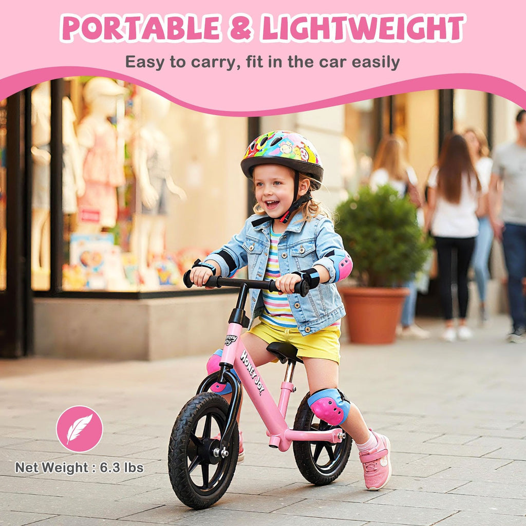 Lightweight Toddler Balance Bike No Pedal Training Bicycle-Pink