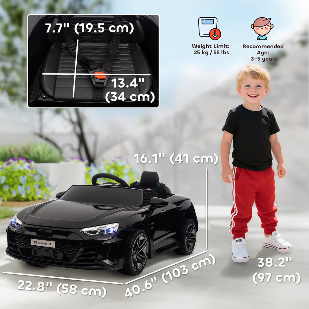 Ride-On Toy On Car with Remote Control, 12V 3.1 MPH Electric Ride for Kids w/ Suspension System, Horn Honking, Black