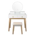 Set 3 Makeup Vanity Table Color Lighting Jewelry Divider Dressing Table-White