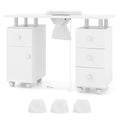 Manicure Table Nail Desk with Electric Dust Collector and 3 Dust Bags-White