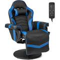 Massage Video Gaming Recliner Chair with Adjustable Height-Blue