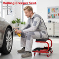 Mechanic Rolling Stool with Tool Trays and Magnetic Drawer for Garage-Red