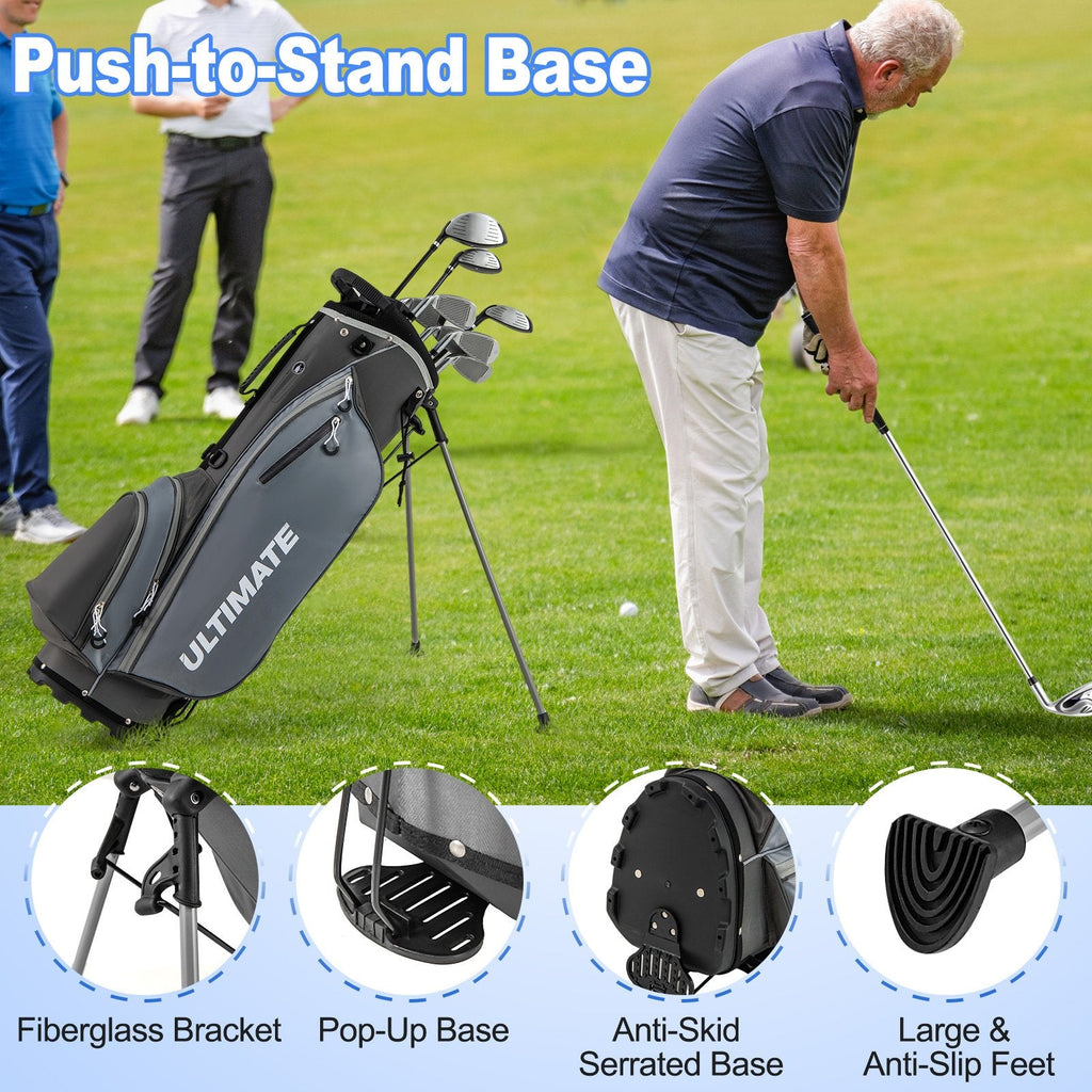 Men’s Profile Complete Golf Club Package Set Includes 10 Pieces-Gray