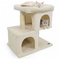25.5 Inch Cat Tower with Two Stacked Condos and a 19 Inch Top Perch